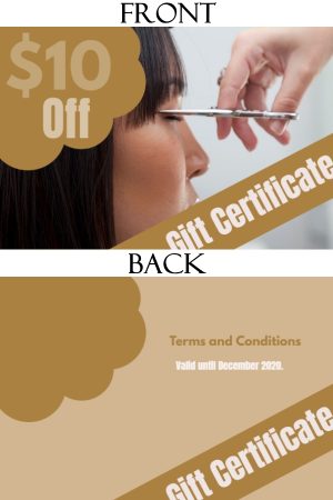 Minimalist Haircut Spa Gift Certificate Template