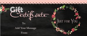 Chalkboard Floral Gift Certificate