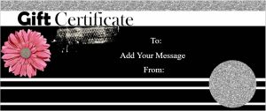 Chic Black and Glitter Gift Certificate