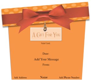 Orange Gift Certificate with Bow