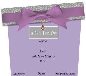 Elegant Purple Gift Certificate with Ribbon