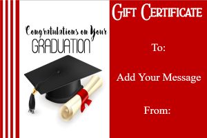 Red Graduation Achievement Gift Certificate