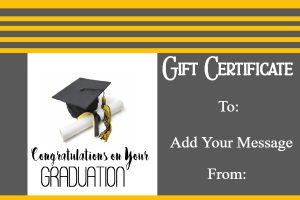 Striped Honors Graduation Gift Certificate