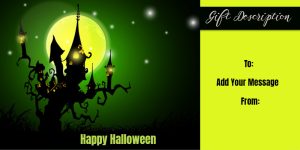 Green Glow Haunted House Halloween Gift Certificate