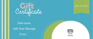 Modern Blue & Green Mother’s Day Gift Certificate Template