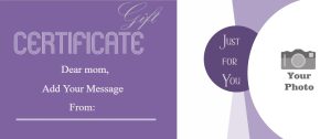 Elegant Purple Mother's Day Gift Certificate Template