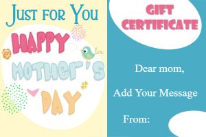 Playful Pastel Mother's Day Gift Certificate Template