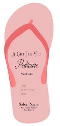 Chic Coral Flip-Flop Pedicure Gift Certificate Template