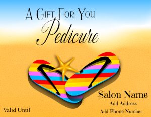 Summer Vibes Pedicure Gift Certificate Template