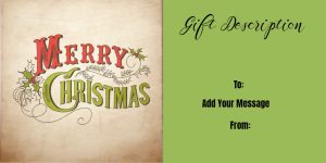 Vintage Merry Christmas Gift Certificate