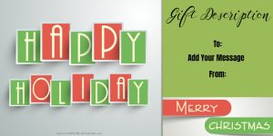 Retro Blocks Happy Holiday and Merry Christmas Gift Certificate