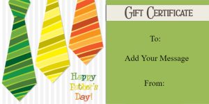 Vibrant Father's Day Gift Certificate