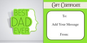 Vibrant 'Best Dad Ever' Father's Day Gift Certificate