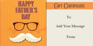 Classic Dad’s Day Gift Certificate