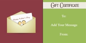 Heartfelt Father's Day Gift Certificate with Handwritten Touch