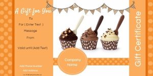 Cheerful Orange Gift Certificate Template with Photo Placeholder