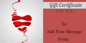 Elegant Red Ribbon Heart Gift Certificate