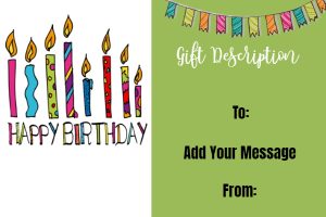 Festive Candles Birthday Gift Certificate