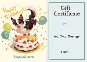 Playful Dog-Themed Birthday Gift Certificate