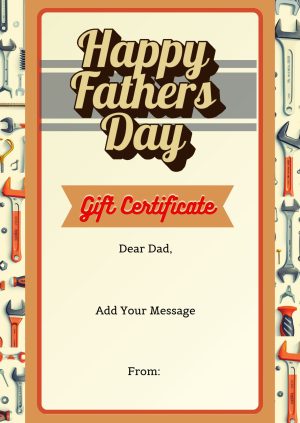 Happy Father's Day Gift Certificate - Tools Design