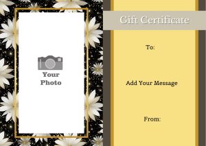 Elegant Floral Gift Certificate with Your Photo