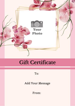 Elegant Floral Gift Certificate - Add Your Photo