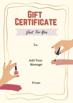 Nail Salon Gift Certificate